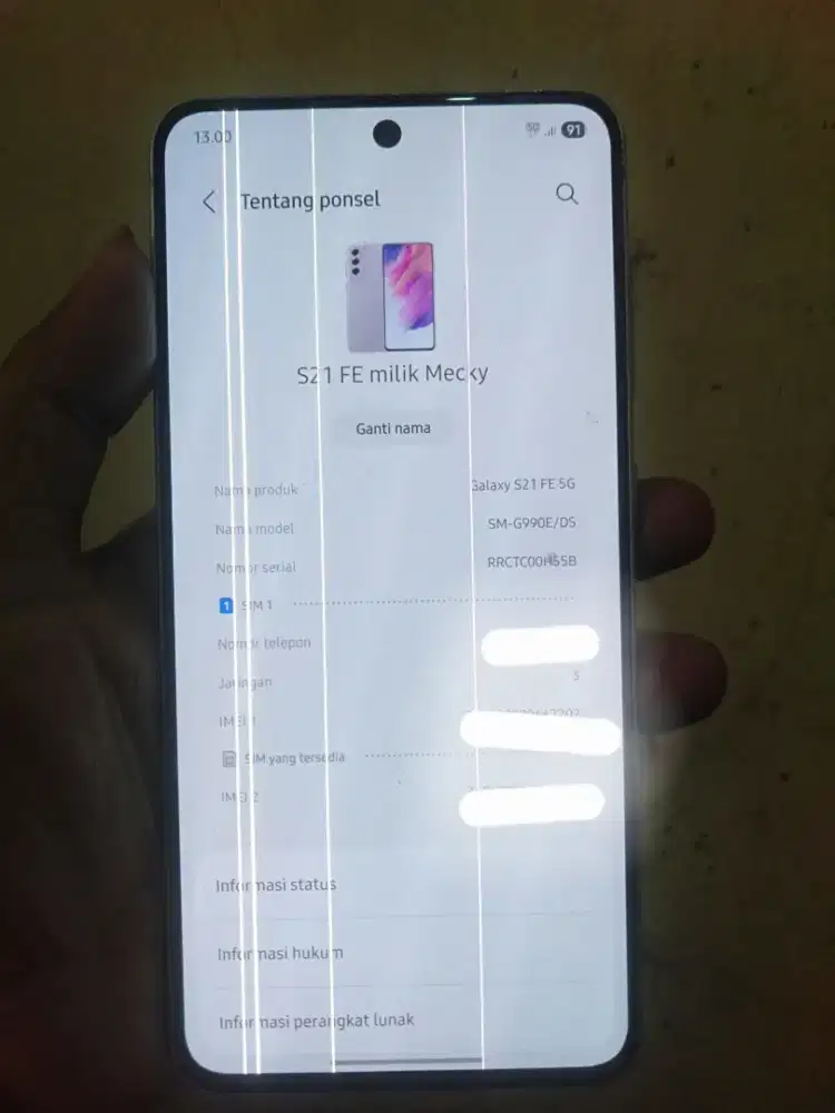 Samsung S21 fe 5G ram 8/256 minus jual cepet