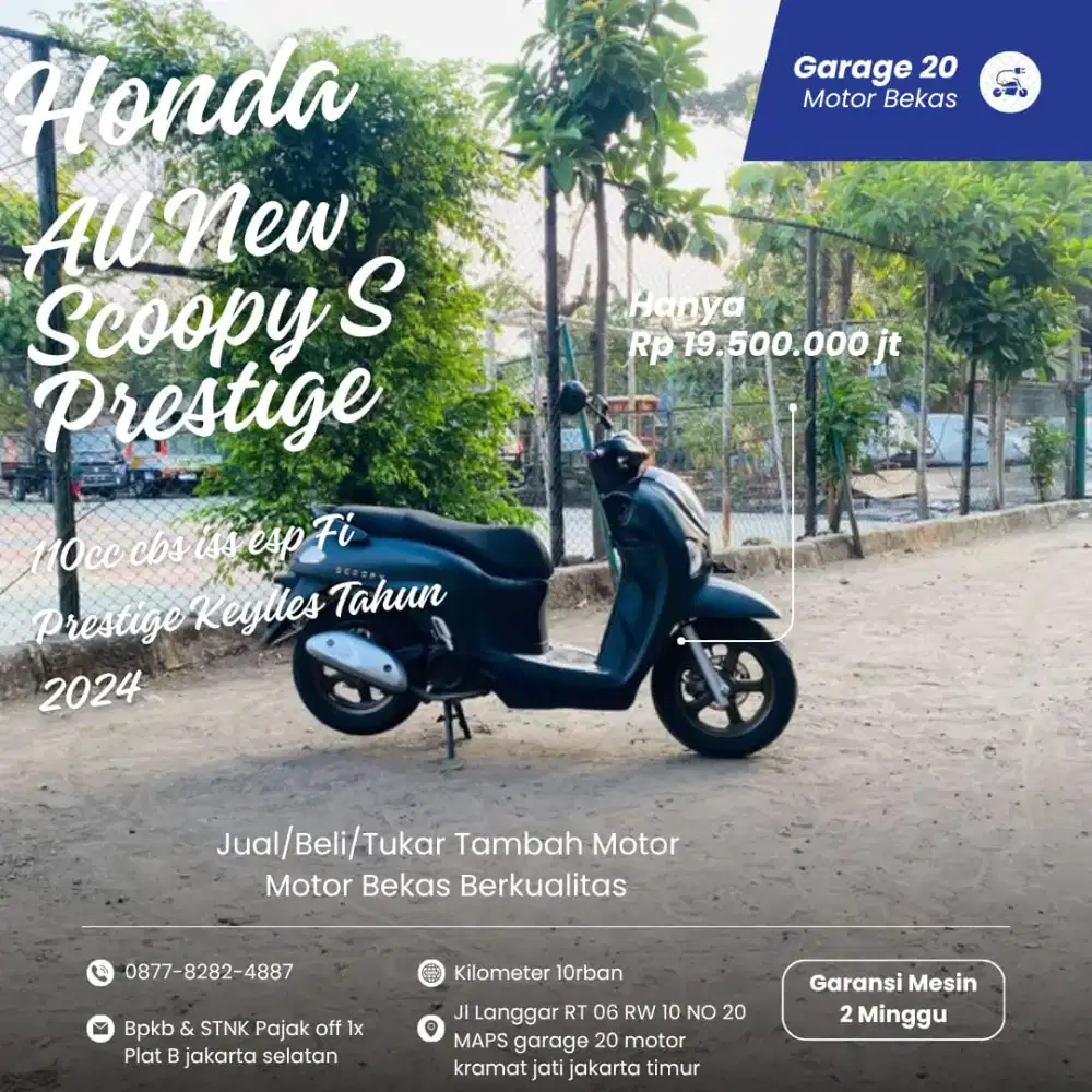 Honda All New Scoopy 110cc Keylles Prestige Cbs iss Esp Fi 
Tahun 2024