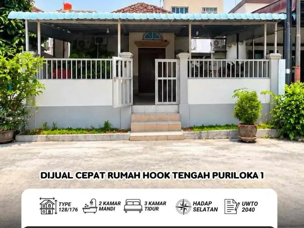 Dijual Cepat Rumah Hook Tengah Puriloka 1 - Sungai Panas