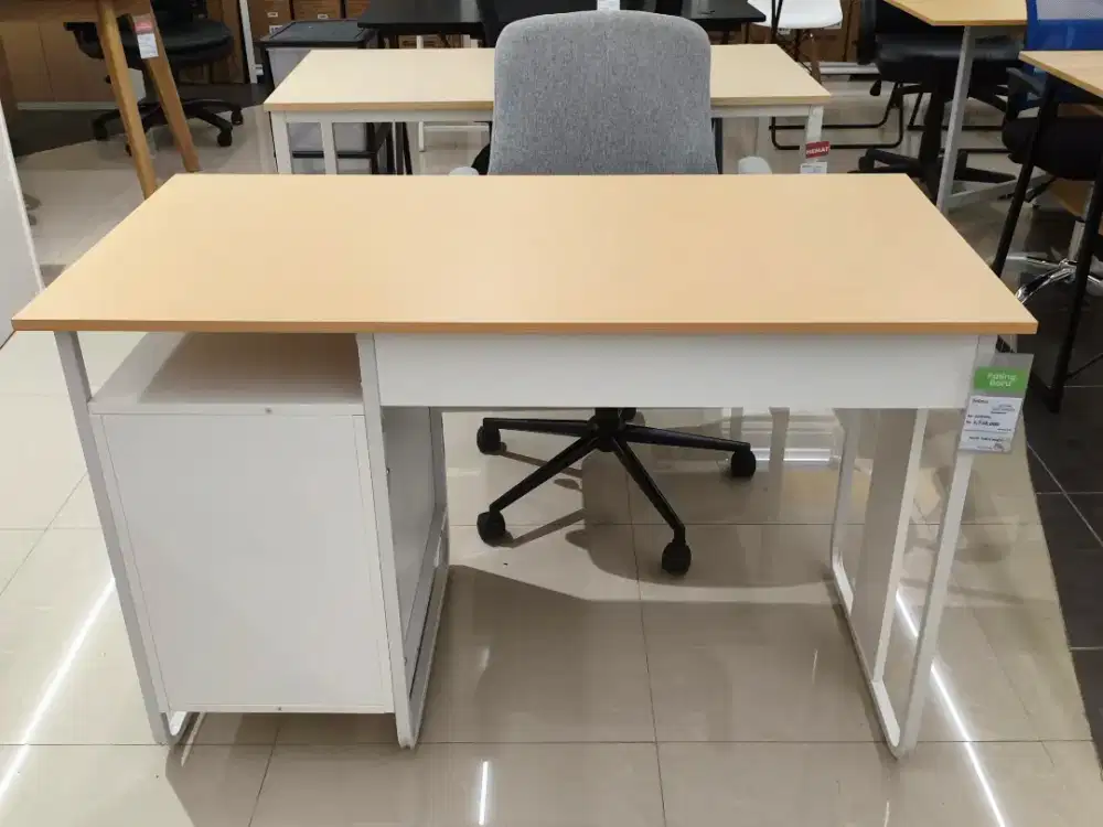 TERBARU! Selma Hilde Meja Kantor – Putih/Oak