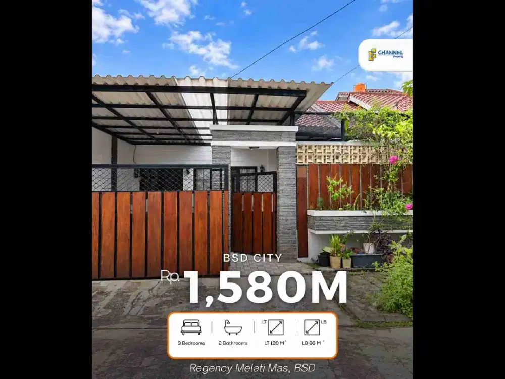 Jual Cepat Rumah Siap Huni SHM Regency Melati Mas Tangsel, Ea