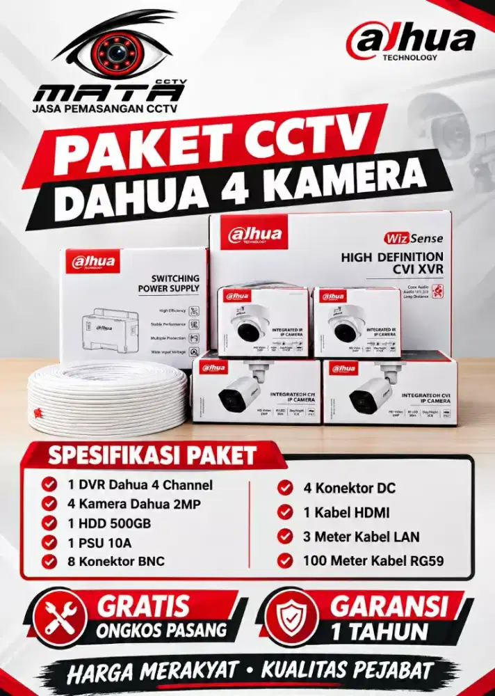 Paket cctv dahua 2mp