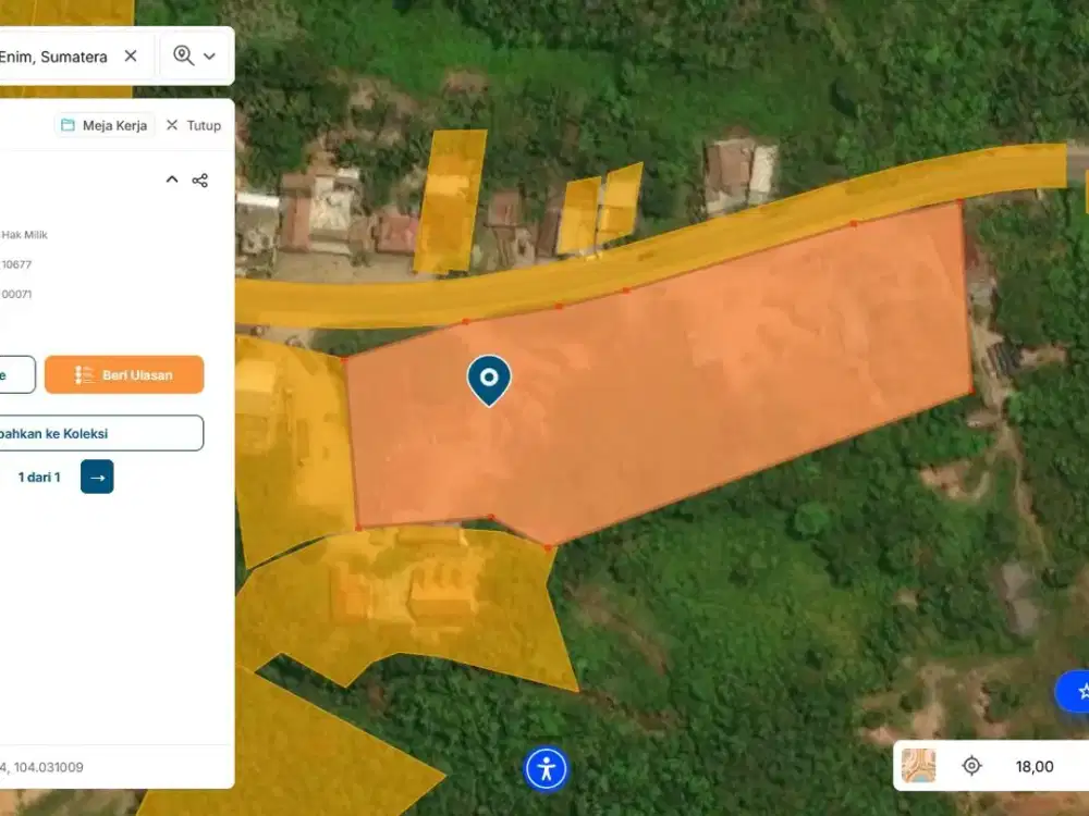 DIJUAL TANAH 1 HEKTAR GUNUNG MEGANG JALAN LINTAS MUARA ENIM – PRABUMULIH