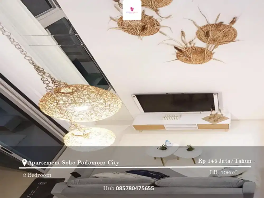 Disewakan Apartement Neo Soho 2 BR Full Furnished View City