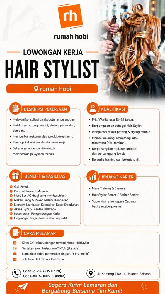 LOWONGAN KERJA - HAIR STYLIST
