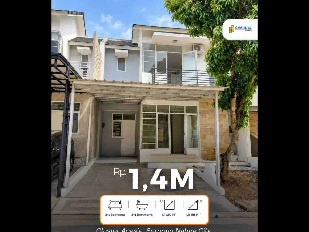Jual Rumah Cluster 2 Lantai Siap Huni di Serpong Natura City, Vn
