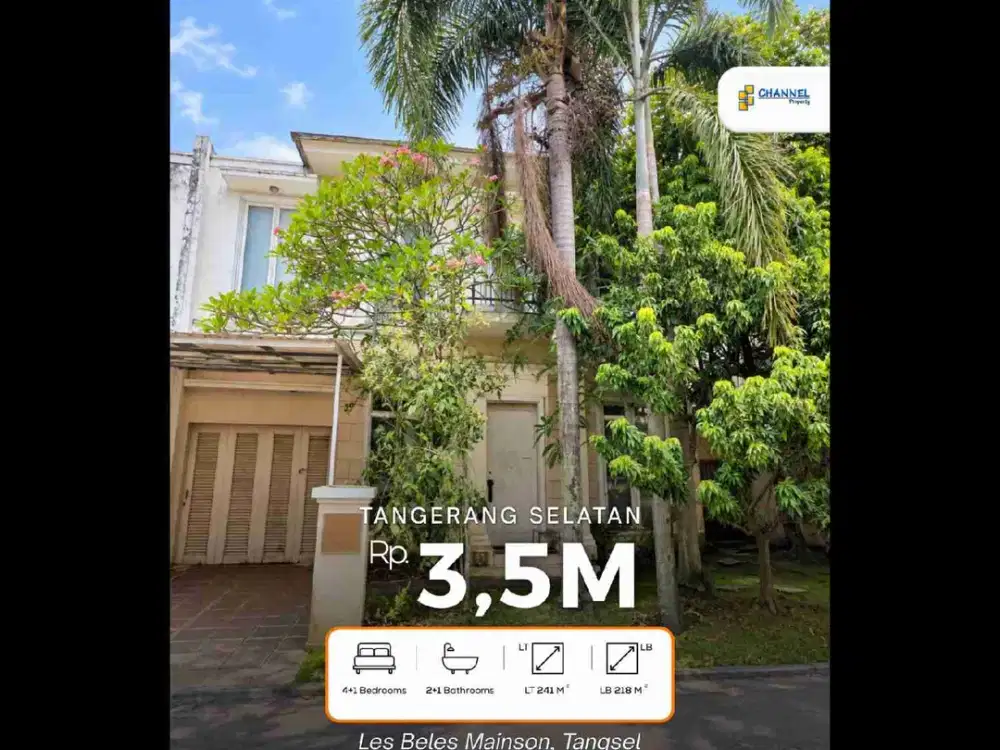 Jual Rumah Siap Huni 2 Lantai SHM di Les Belles Maisons Tangerang Selatan