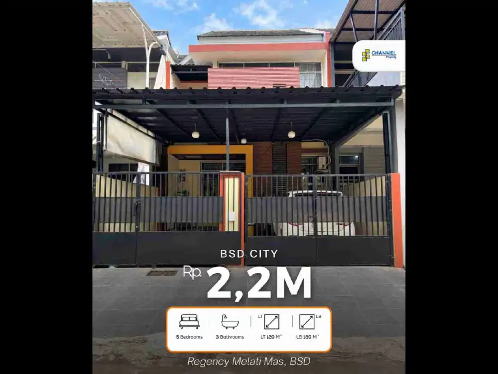 Jual Rumah 2 Lantai SHM Dekat Akses Tol Jelupang, Regency Melati Mas Tangsel, Fl