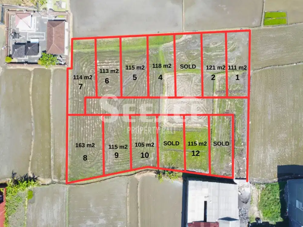 Dijual Tanah Kavlingan SHM di Dalung Dekat Canggu Bali Zona Perumahan - Slfc067