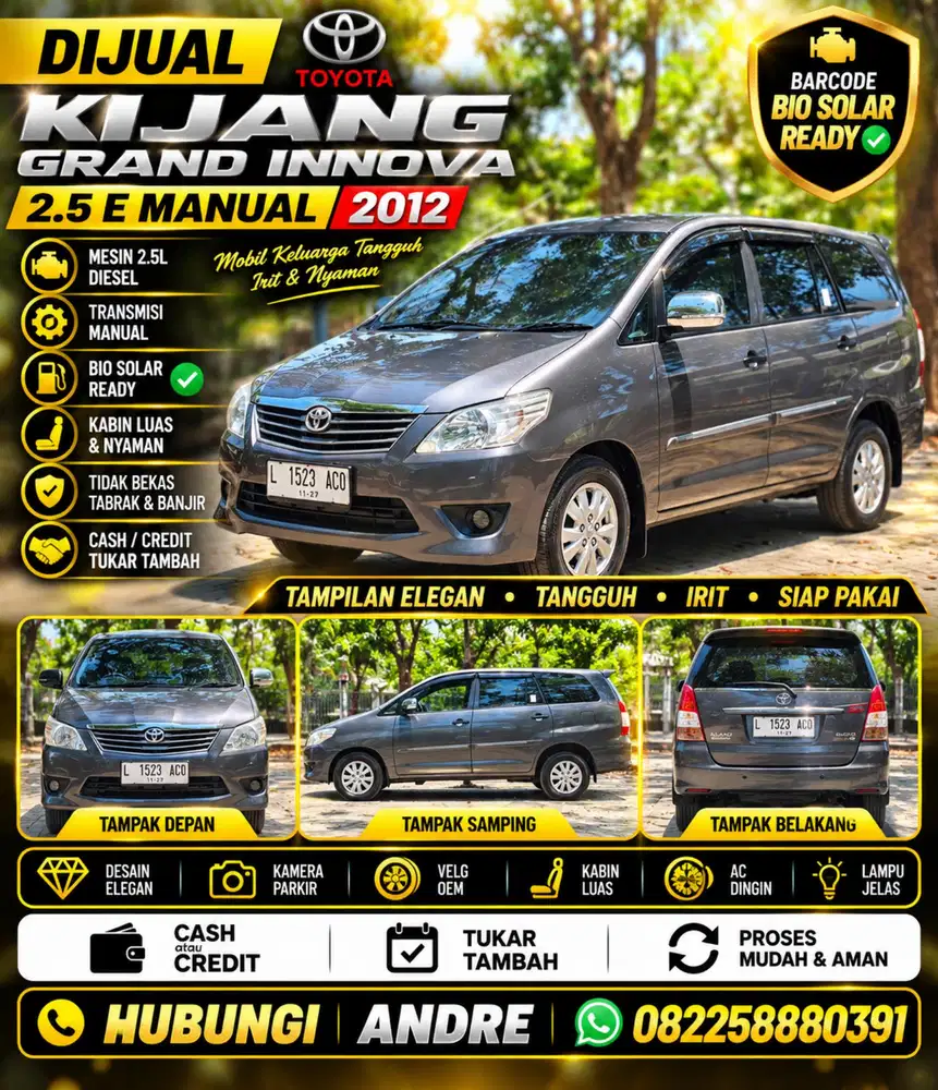 Toyota Kijang Grand Innova 2.5 E Manual Diesel 2012