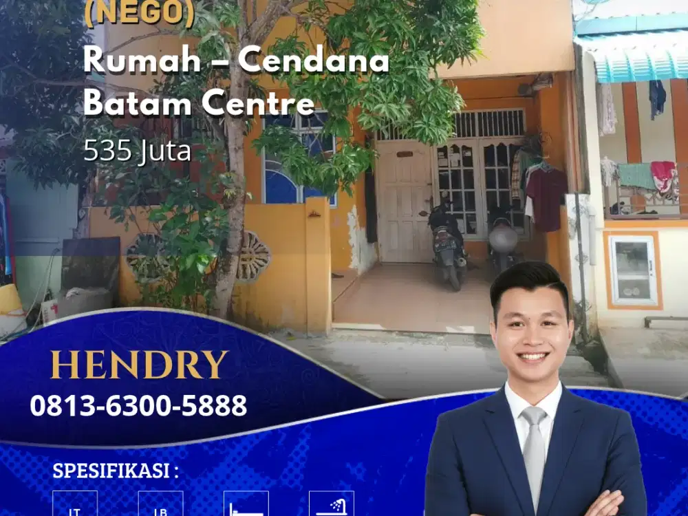 Dijual Rumah 2 Lantai Cendana - Batam Centre
