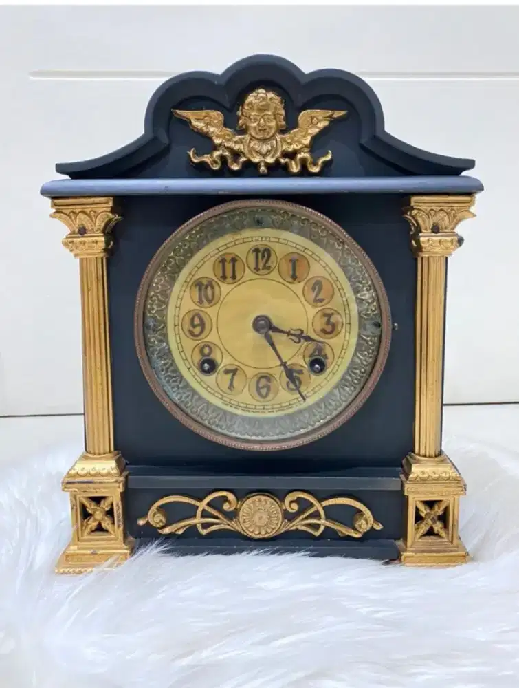 Jam Meja Antik Vintage New Haven Clock Co. USA -Mantel Clock Klasik