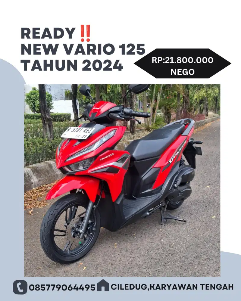(A) HONDA VARIO 125CC TAHUN 2024 KM LOW