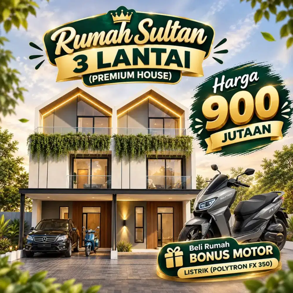 Hunian Islami Premium 3 lantai dekat Rodja