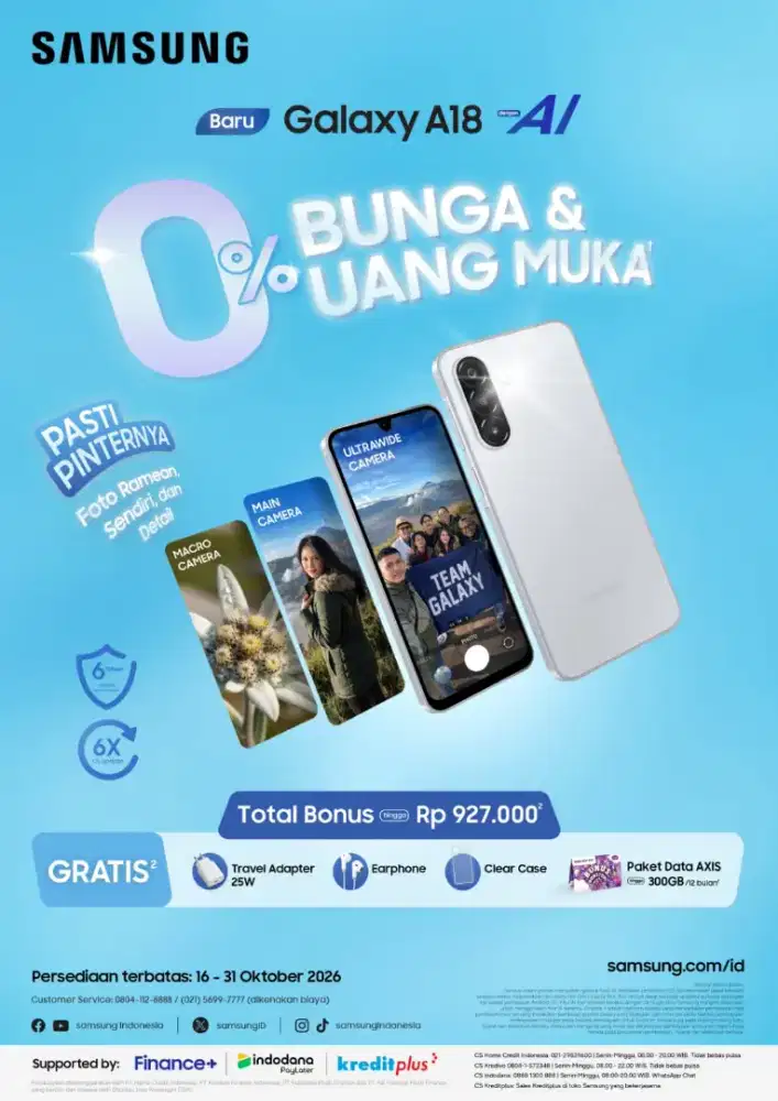 Samsung A18 promo cicilan mulai 300ribuan