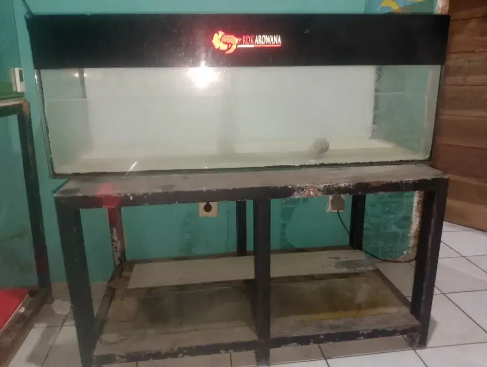 Aquarium 120x50x50 lengakap talang air kaca dan meja besi hollo