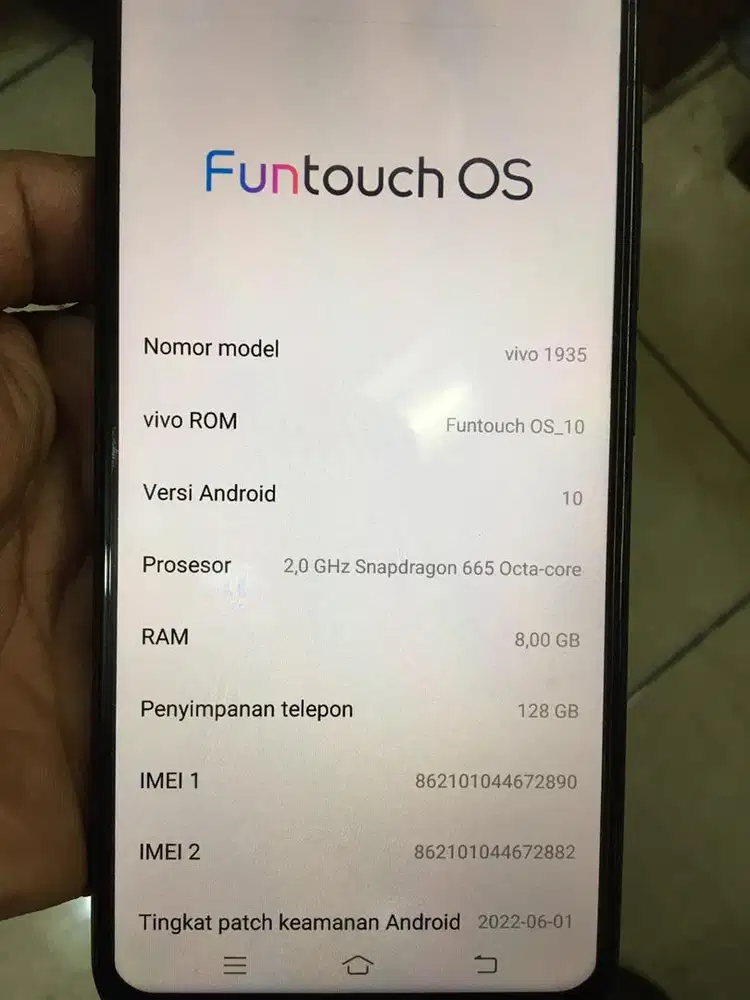 Dijual vivo y50 8/128