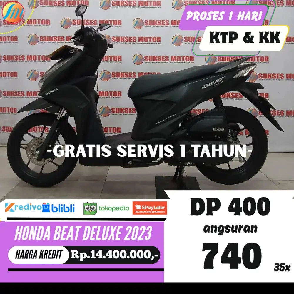 DP HANYA 400RB HONDA BEAT DELUXE 2023 ANGSURAN SANGAT RENDAH PAJAK ON