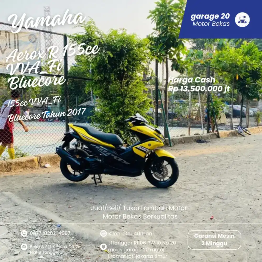 Yamaha Aerox 155cc VVA_Fi Bluecore Tahun 2017