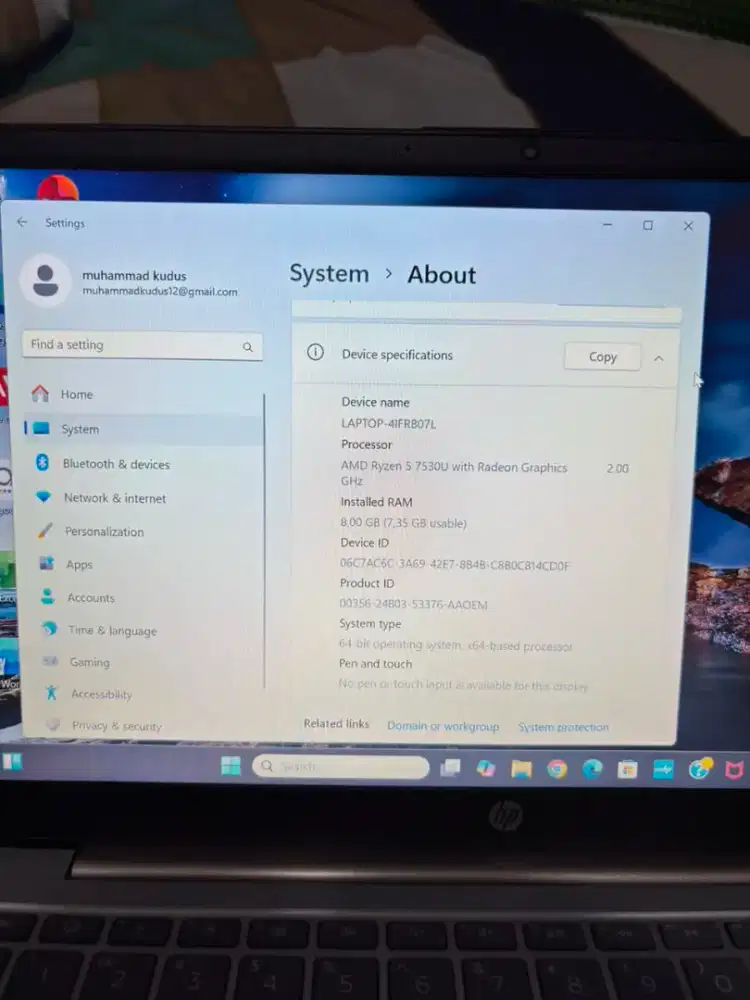 Jual Cepat Laptop HP Amd Ryzen 5 7530u