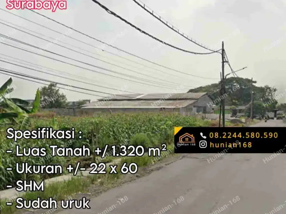 Tanah Perumahan Developer Komersial Komplek Ruko Raya Made Surabaya Alas Malang Gudang Pergudangan Citraland Barat