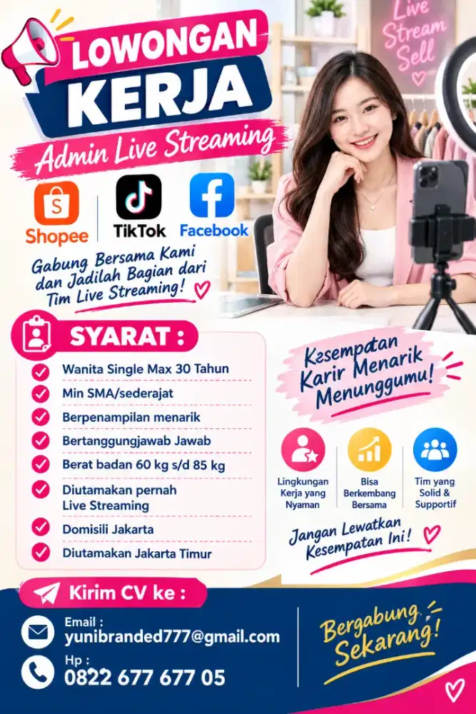 Dibutuhkan Admin Live Streaming