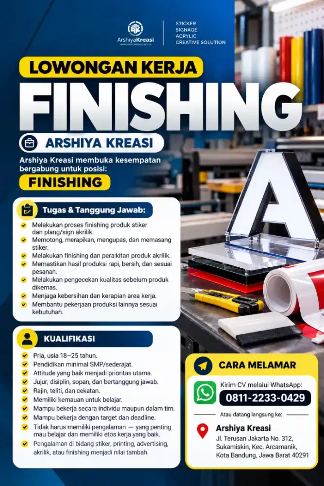 Staff Finishing Percetakan