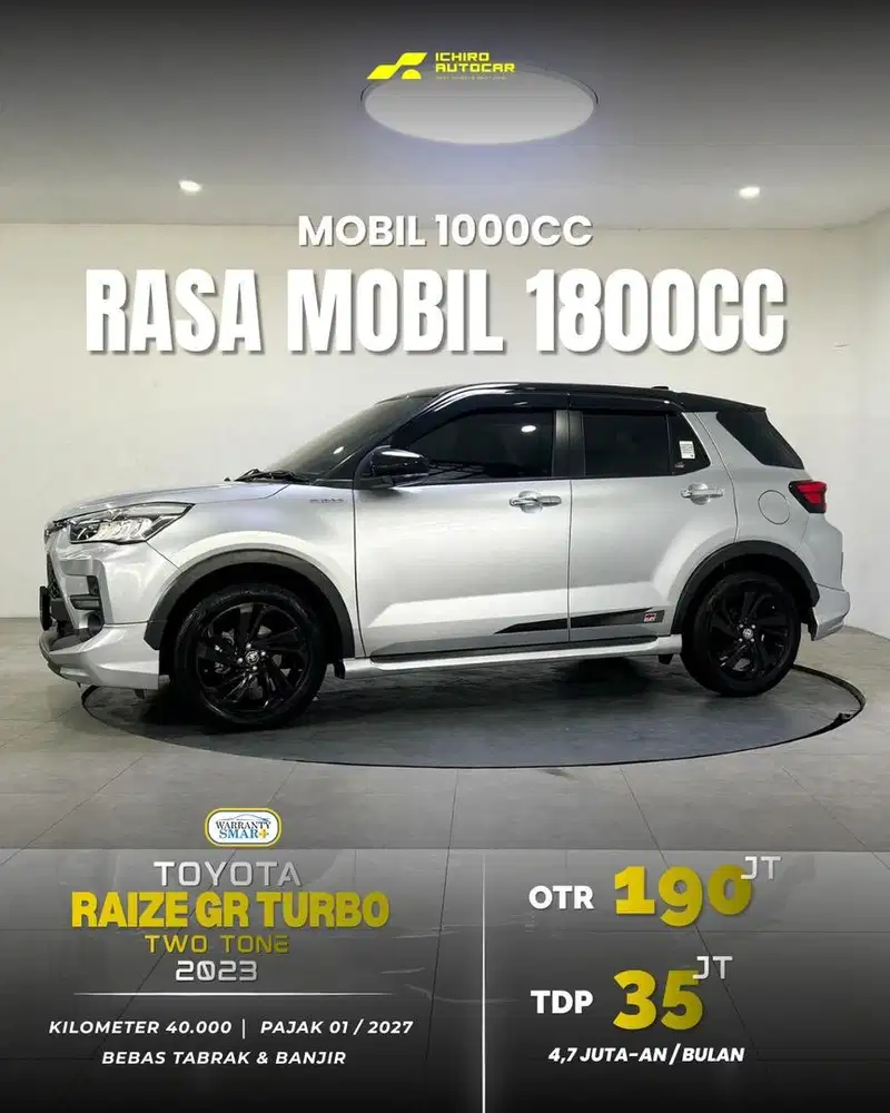 [FREE GARANSI 1TH] TOYOTA RAIZE GR TURBO TWO TONE 2023