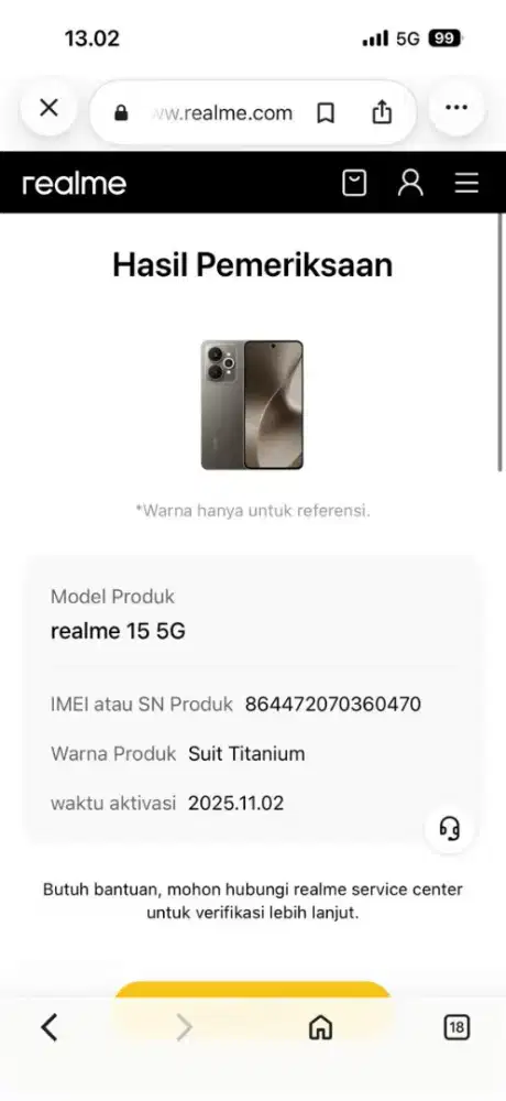 Jual hp likenew REALME 15 5G 12/256 istimewa garansi AKTIF