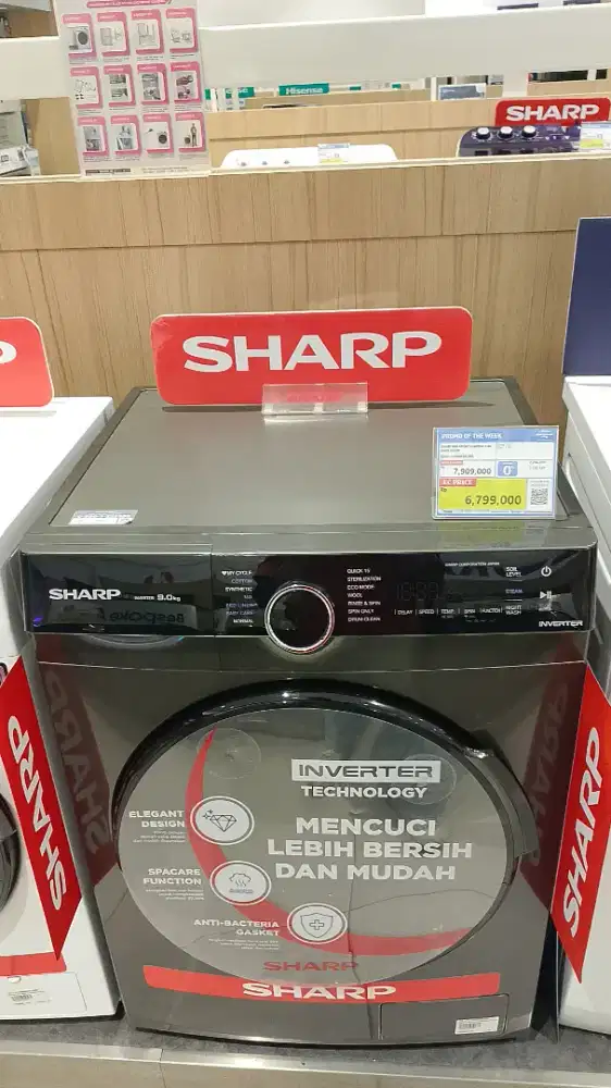 SHARP WM FRONT LOADING 9 KG

DARK SILVER