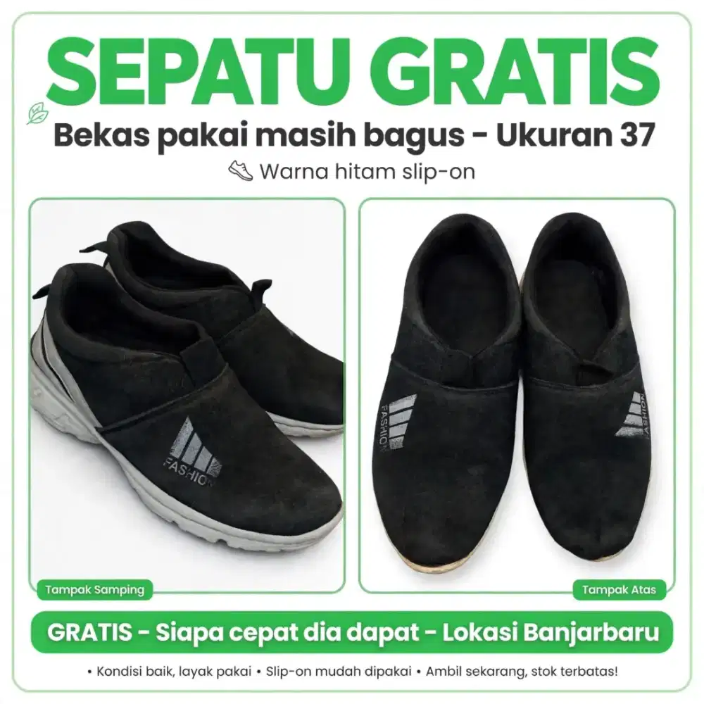 Sepatu gratis siapa cepat dia dapat