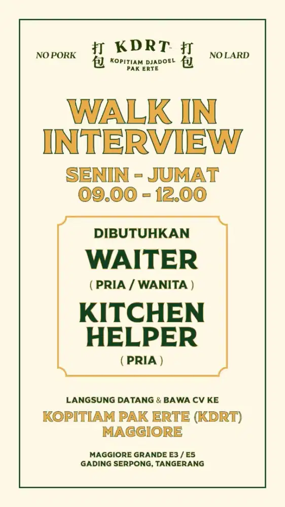 Dibutuhkan Tenagga kerja pria dan wanita