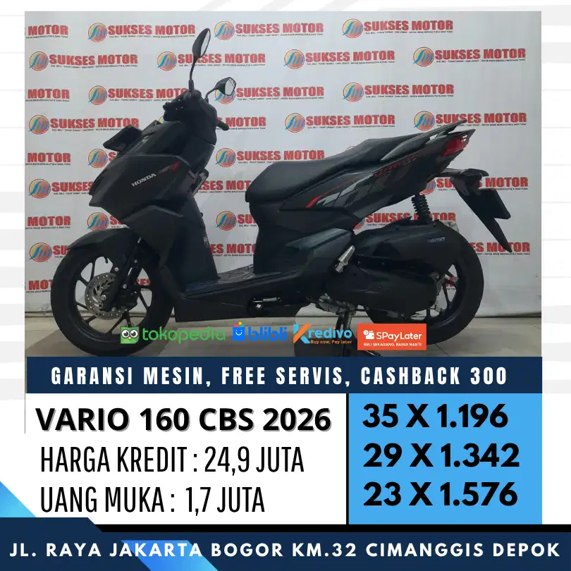 HONDA VARIO 160 CBS 2026 MULUS CASH KREDIT BISA CC/PAYLATER
