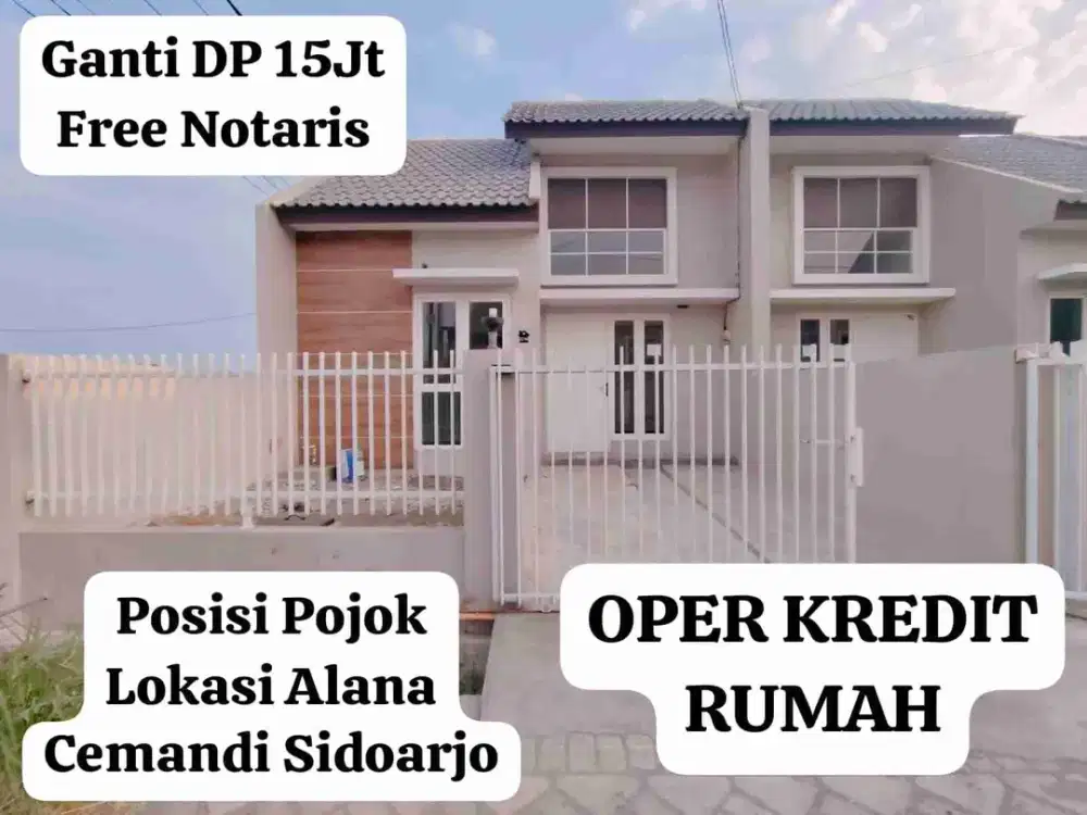 DIJUAL RUMAH HOOK OPER DP 15JT SEDATI SIDOARJO