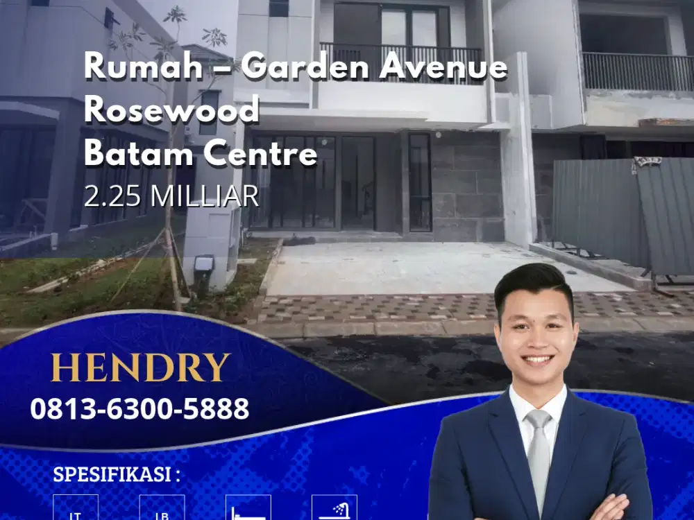 Dijual Cepat Rumah Batam Center ( Hook )
Garden Avenue Rosewood