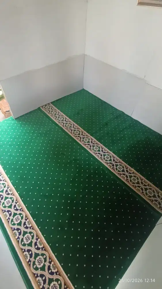 Karpet Masjid Clasic Hijau Bintik Oval – GRATIS Pengukuran