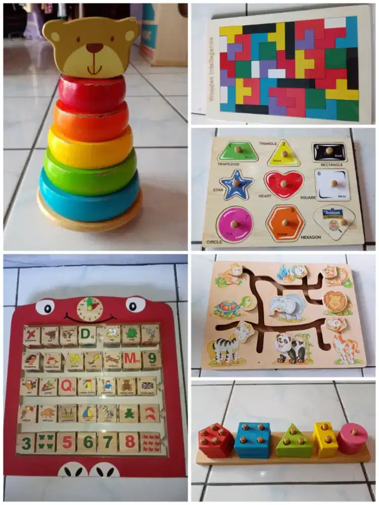 Aneka mainan kayu edukasi