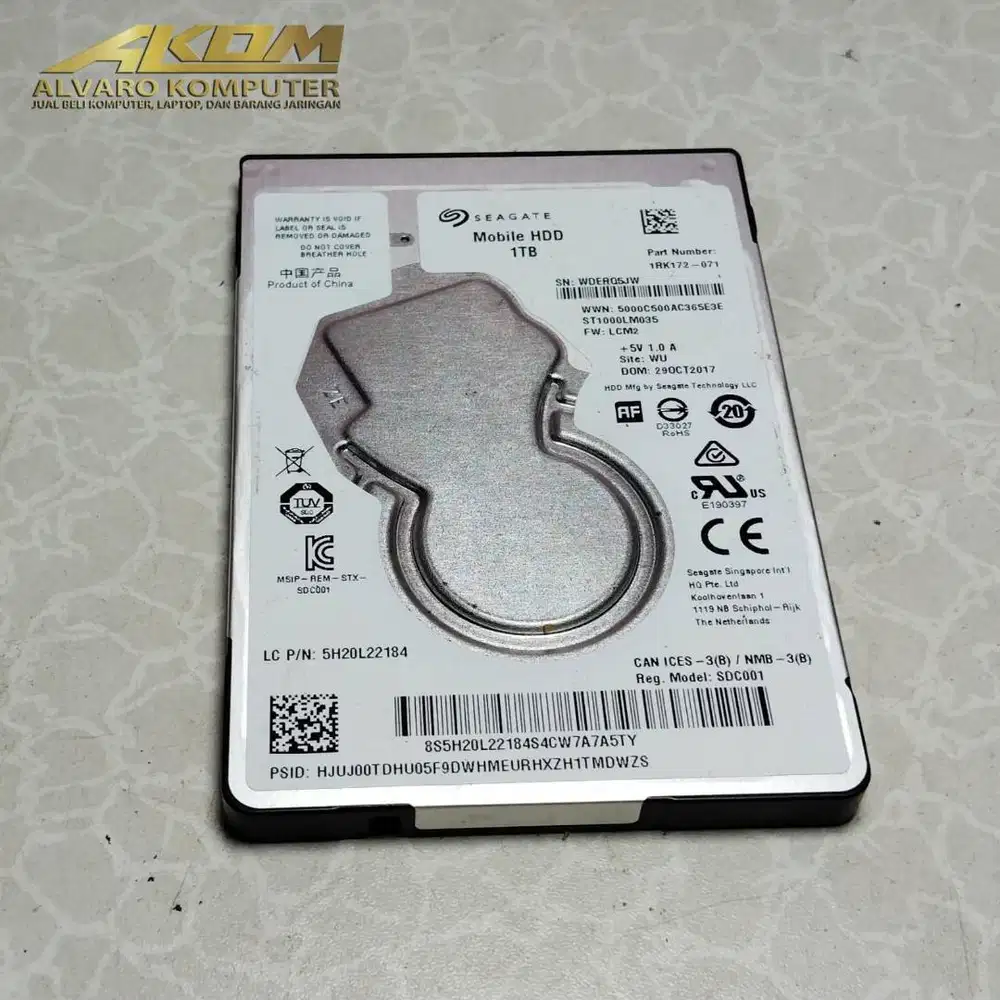 Hardisk Laptop Seagate 1TB Slim Normal Tester Perfect