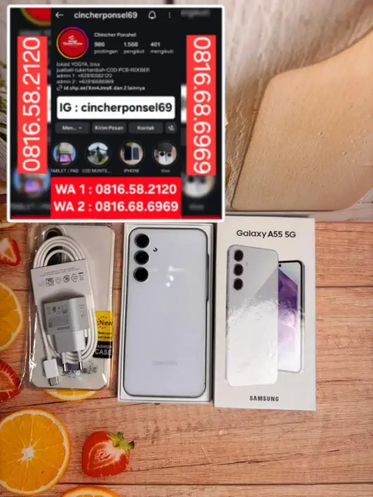 hp samsung A55 5G 8/256 istimewa siap pakai grns resmi  free ADAPTOR