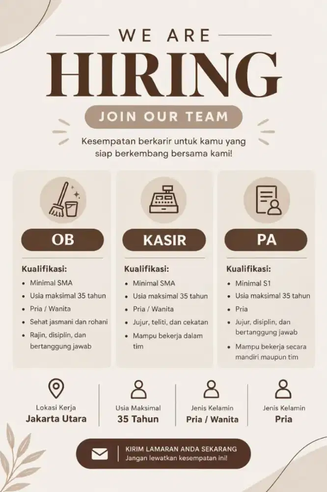 Lowong Kerja Kasir Family Spa PIK