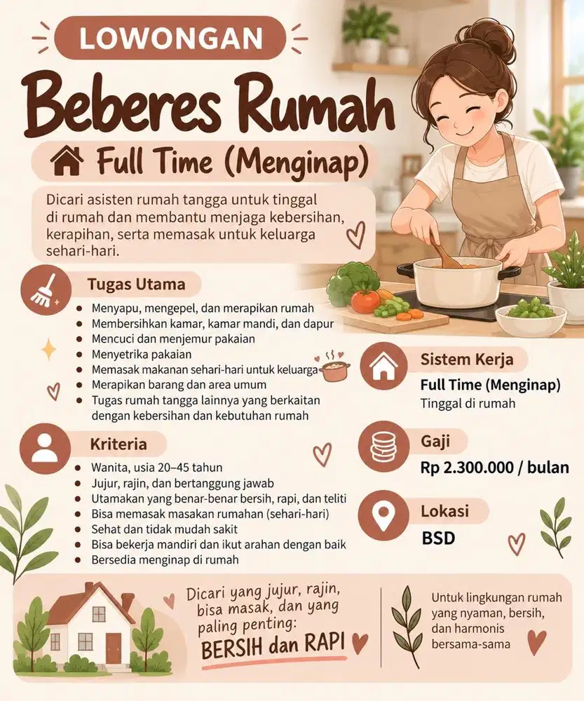 Art khusus beberes dan masak