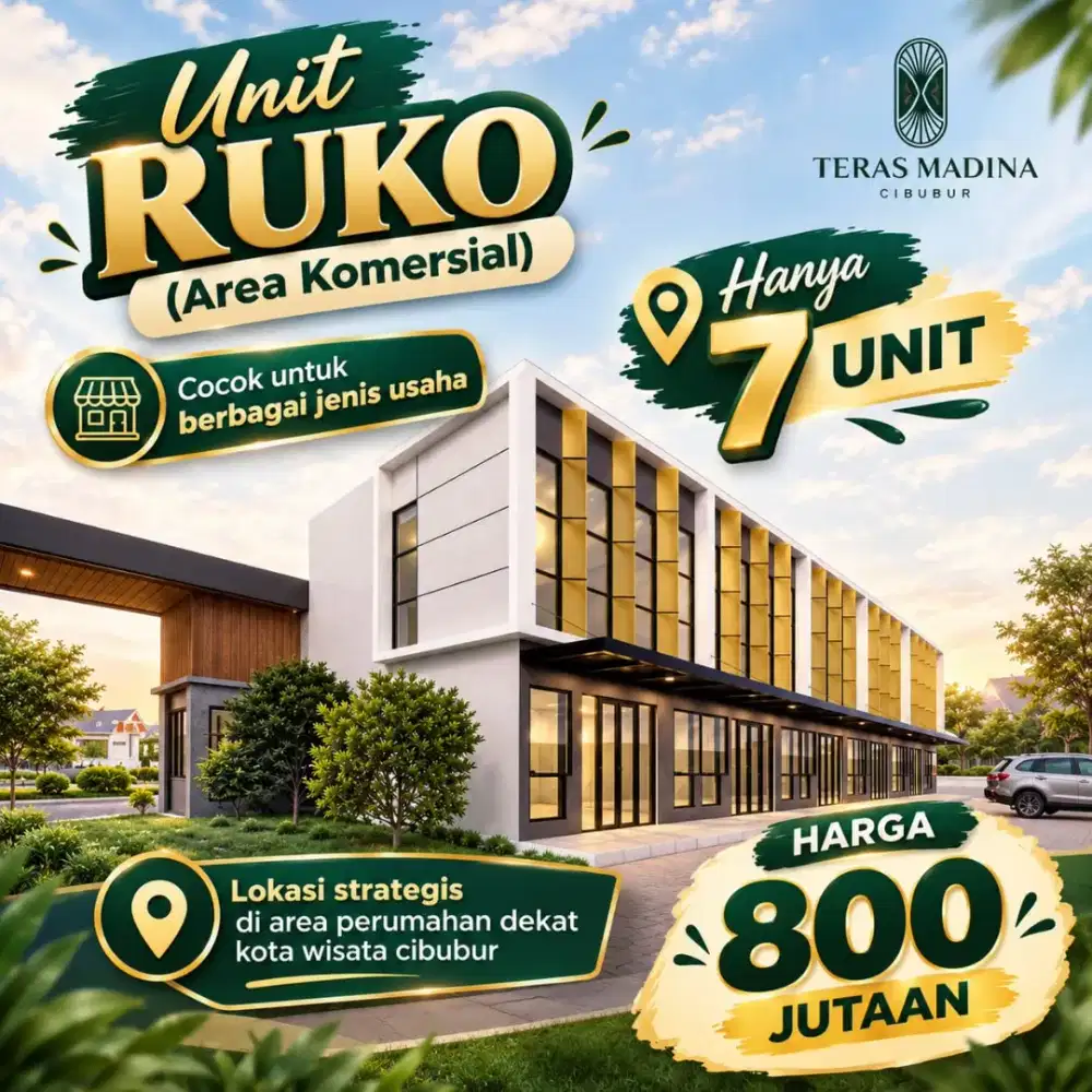 Ruko Strategis dekat Kota Wisata Cibubur – UNIT TERBATAS
