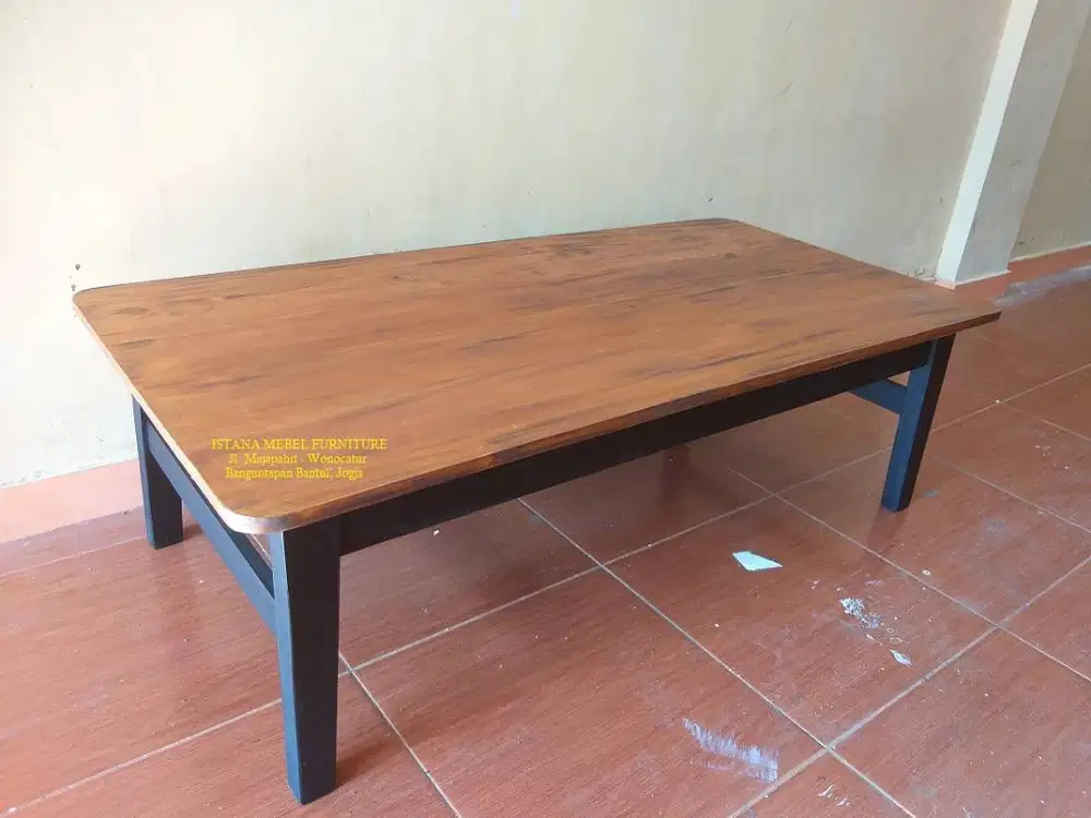 Meja Komputer Laptop Belajar Tulis Kost Lesehan Panjang Pendek Kayu #2
