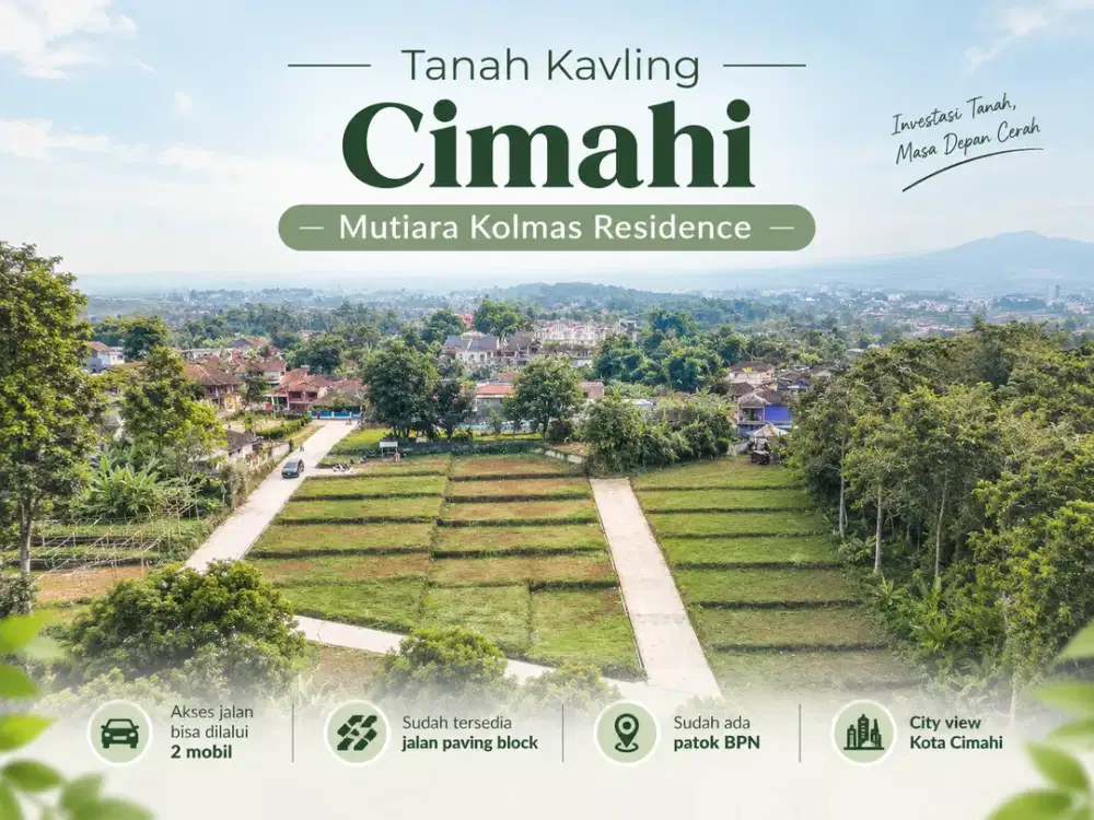 Dijual Tanah Kavling Mutiara Kolmas, Dekat Pemkot Cimahi