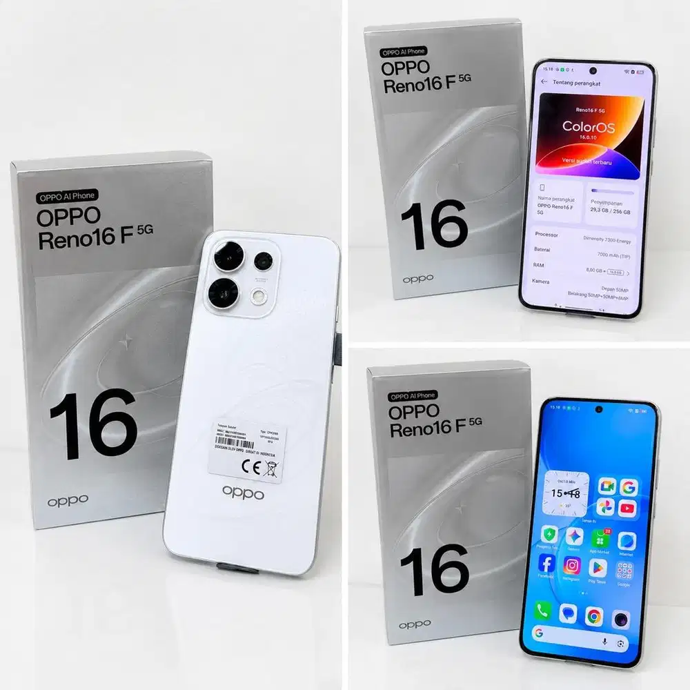 Second Like New Oppo Reno 16f 5G 8/256 Pemakaian 1 Minggu