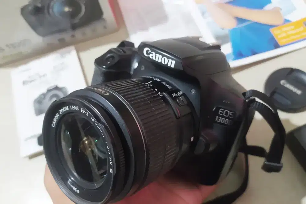 Canon 1300d wifi mantap komplit dusbuk siap pakai