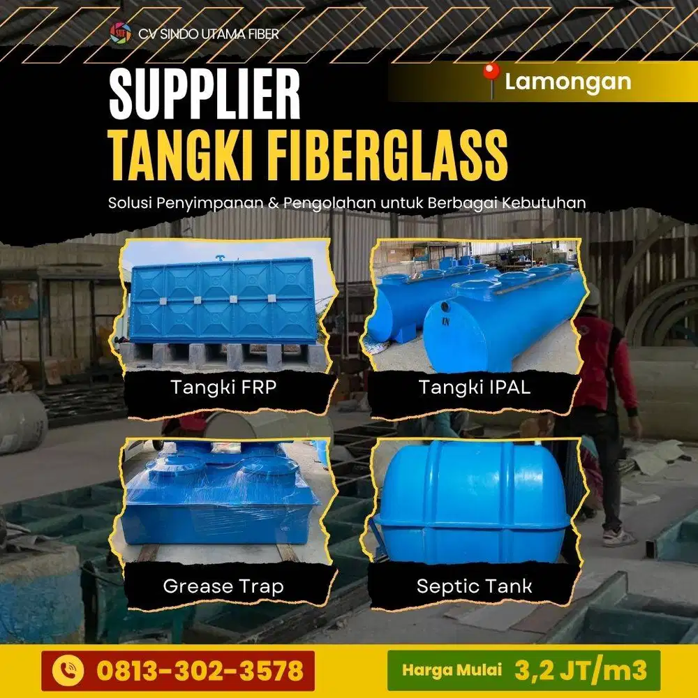 Harga Hemat Kontraktor Tangki FRP, IPAL dan Septic Tank Lamongan