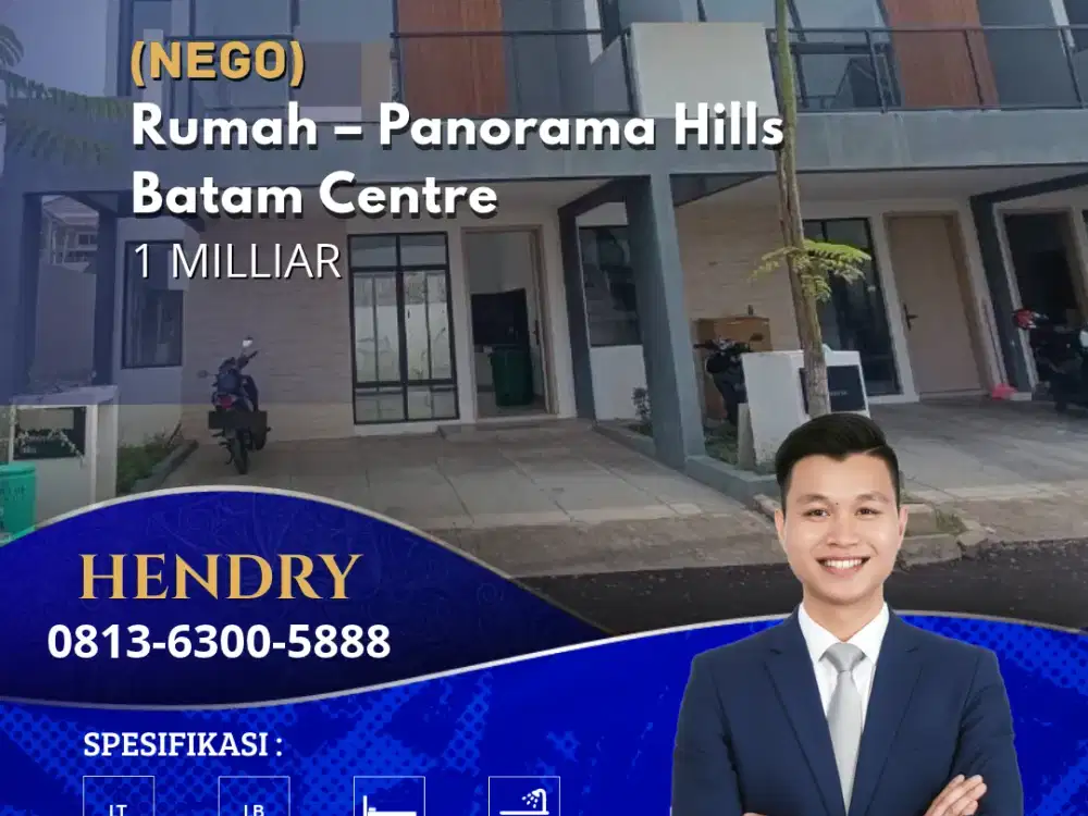 Dijual Rumah Hook di Panorama Hills di Batam Center