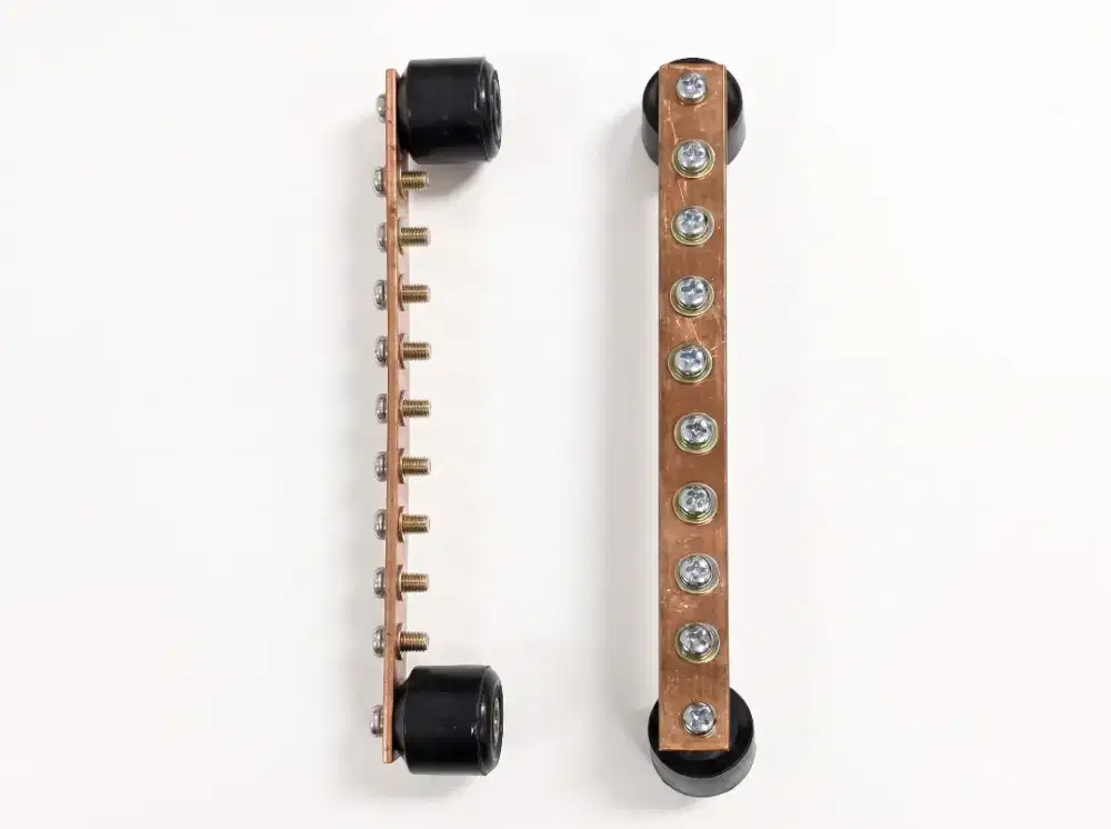 Terminal Nol / Grounding Busbar Tembaga 8 lbg Plat 3x20mm + Isolator