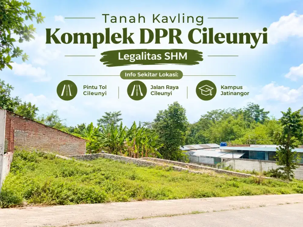 Tanah SHM 164 M² - Komplek Dpr Cileunyi, Hadap Utara